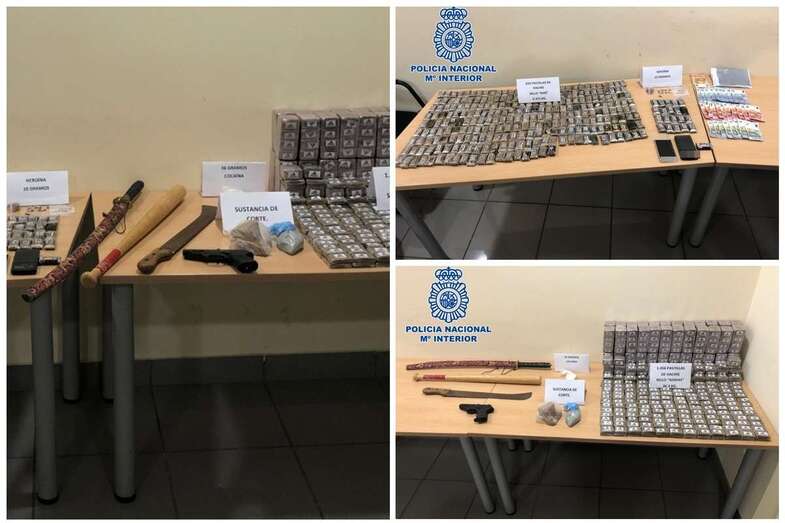 Imágenes de la droga, material y dinero requisado por la Policía Nacional (Foto TA)